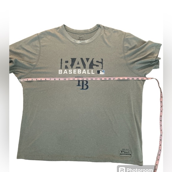 Tampa Bay Devil Rays T-Shirt Men's 2XL Gray Nike Athletic MLB Sports Dri-Fit GUC - Picture 7 of 17